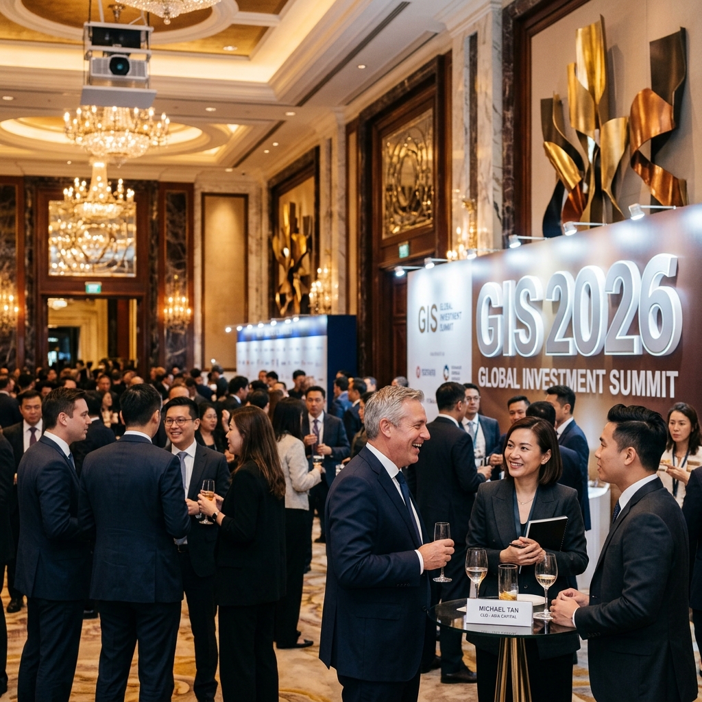 Global Investment Summit 2026 - Business professionals networking at corporate event