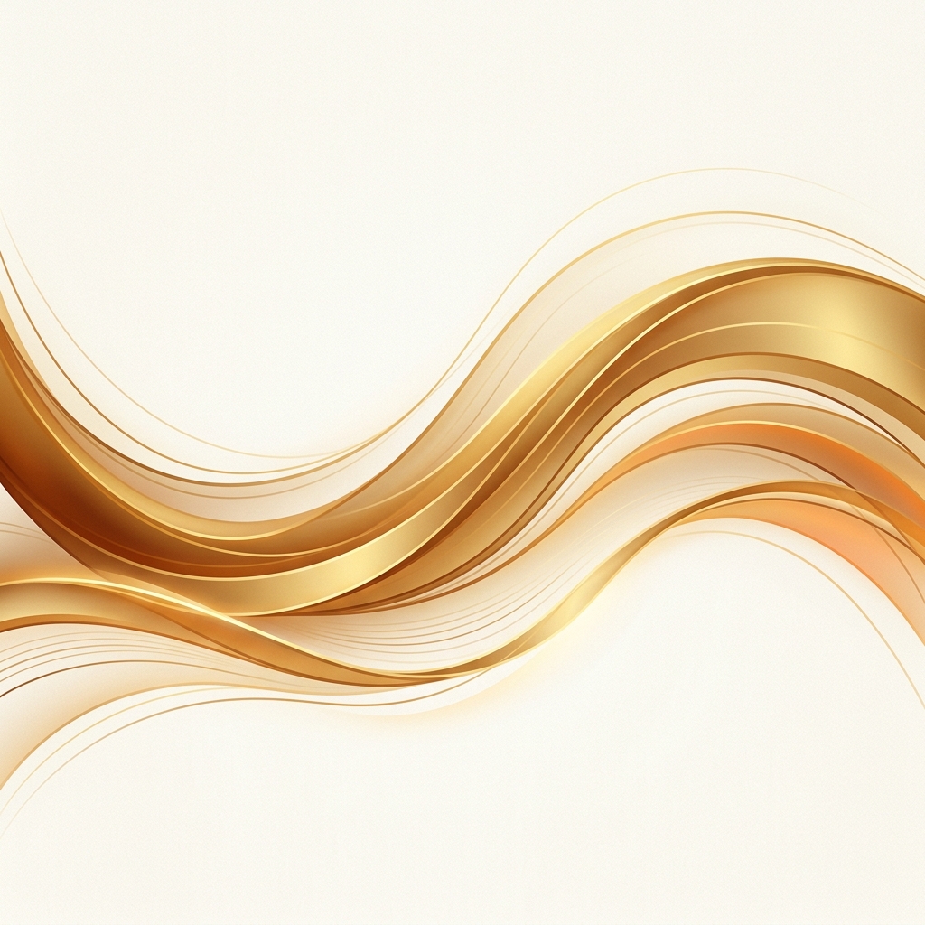 Abstract gold flowing waves representing financial trends